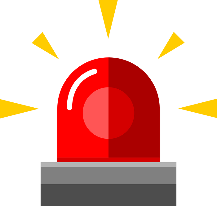 Red alarm siren emergency fighing light icon